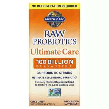 Garden of Life, RAW Probiotics Ultimate Care, 30 вегетарианских капсул