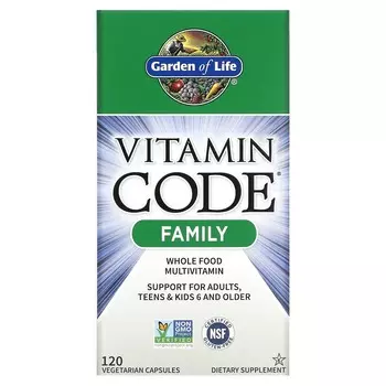 Garden of Life Vitamin Code Family 120 вегетарианских капсул