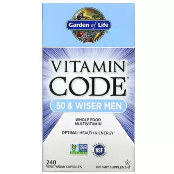 Garden of Life, Vitamin Code, мультивитамины из цельных продуктов для мужчин от 50 лет, 240 вегетарианских капсул