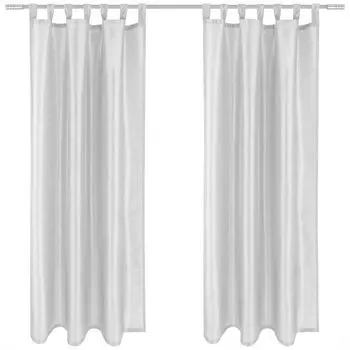 Гардина Алессия в упаковке 2 шт. непрозрачная с петлями, размеры: 140х145см, цвет: синий. Arsvita, серый