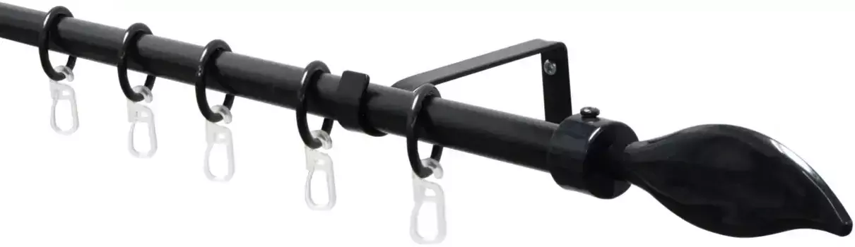 GARDINIA Карниз "комплект металлических карнизов", 1 направляющая, выдвижной, 1 направляющая 240 см, черный