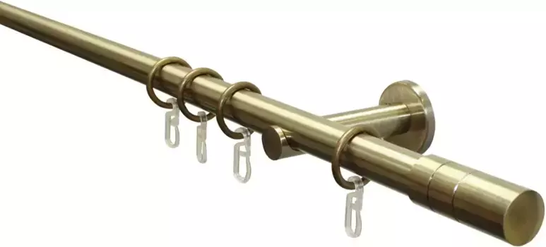 GARDINIA Карниз "комплект металлических карнизов", 1 направляющая, фиксированный размер, 1 направляющая 200 см, 20 мм, цвет antikmessingfarben