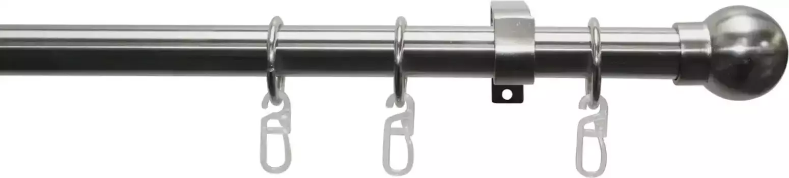 GARDINIA Карниз "комплект металлических карнизов", 1 направляющая, фиксированный размер, 1 направляющая 160 см, 19 мм, цвет edelstahlfarben