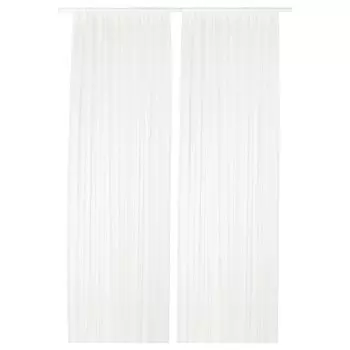 Гардинные шторы/пара, белые, 145х300 см, TERESIA IKEA