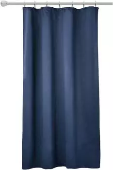 Гардины WOLTU (1 шт.) непрозрачные с рюшовой лентой для карниза, 130г/м легкая и мягкая штора блэкаут, темно-синяя, 135х175 см, темно-синий