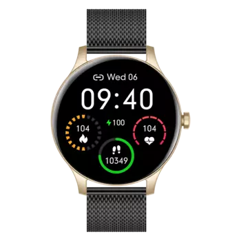 Garett Classy женские умные часы золото и черный, сталь, 1 шт.