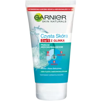 Garnier Czysta Skra очищающий гель для умывания лица 3в1, 150 мл