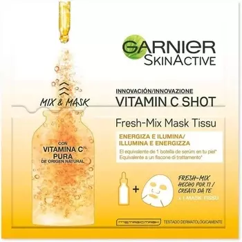 Garnier Fresh-Mix Tissue Mask с витамином С, осветляющая тканевая маска для лица, 33 г
