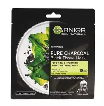 Garnier Skin Naturals Czarne Algi тканевая маска для лица, 28 g