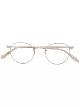 Garrett Leight очки с круглой оправой, металлик