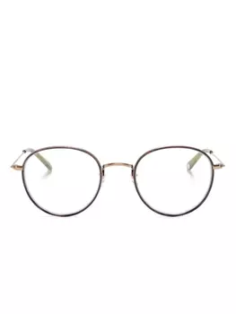 Garrett Leight очки в круглой оправе, коричневый