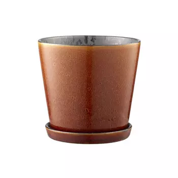 Гастроянтарный / черный цветочный горшок - горшок для трав с блюдцем d: 14 см / высота: 12,5 см Bitz, темно коричневый