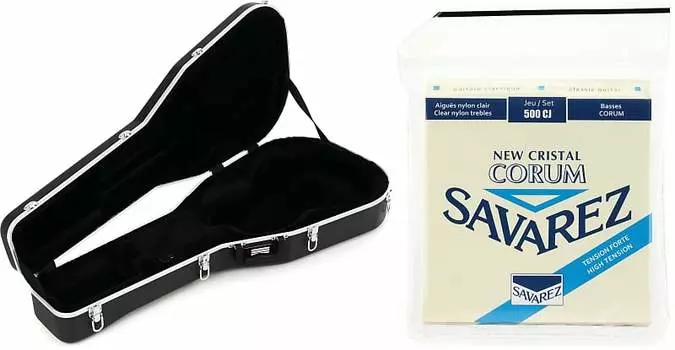 Gator Deluxe ABS Mold Case - Комплект классической гитары с Savarez S.A. 500CJ New Cristal Corum Classical Guitar Strings - High Tension Gator + Savarez S.A. GC-CLASSIC=1 STSAV50-50007=1