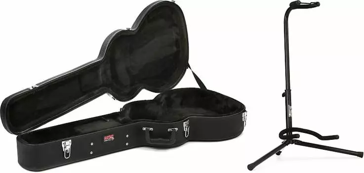 Gator Economy Wood Case — комплект акустической гитары размером с аудиторию со стойкой для классической гитары XCG-4 On Stage Gator + On-Stage GWE-000AC=1 10586=1