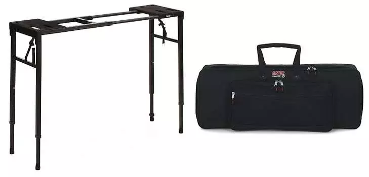 Gator Frameworks GFW-UTILITY-TBL Сверхпрочный стол для клавиатуры в комплекте с мягкой сумкой для клавиатуры Gator GKB-49 Gator + Gator Frameworks GKB-49=1 GFW-UTILITY-TBL=1