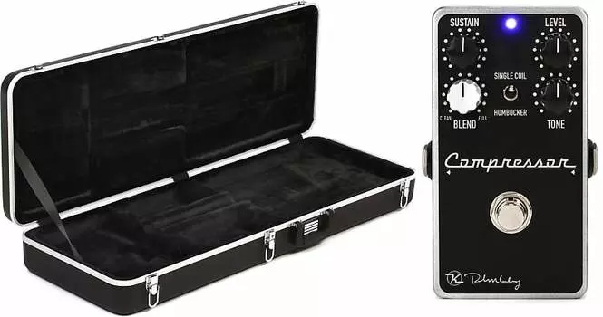 Gator GC-ELECTRIC-A Deluxe Литой футляр из АБС-пластика для электрогитары с двойным вырезом в комплекте с компрессором Keeley Plus 4-ручная педаль компрессора Gator + Keeley GC-ELECTRIC-A=1 KCompPlus=1