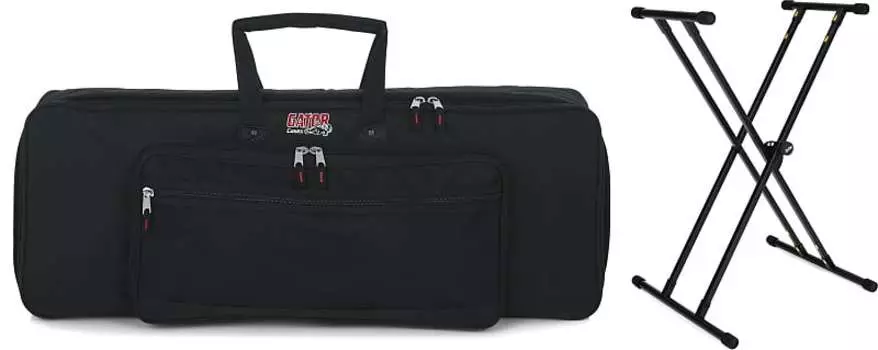 Gator GKB-49 Padded Keyboard Gig Bag в комплекте со стойкой для клавиатуры On Stage KS8191 Bullet Nose с креплением Lok-Tight Gator + On-Stage GKB-49=1 KS8191XX=1