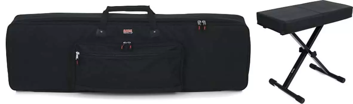 Gator GKB-88 SLIM Keyboard Gig Bag в комплекте с Gator Frameworks GFW-KEY-BNCH-1 Standard Black Keyboard Bench Gator + Gator Frameworks GKB-88 Slim=1 GFW-KEY-BNCH-1=1