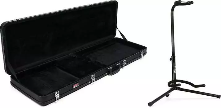 Gator GWE-BASS Экономичный деревянный чехол для электробас-гитары в комплекте со сценическими подставками XCG-4 Классическая подставка для гитары Gator + On-Stage GWE-BASS=1 10586=1