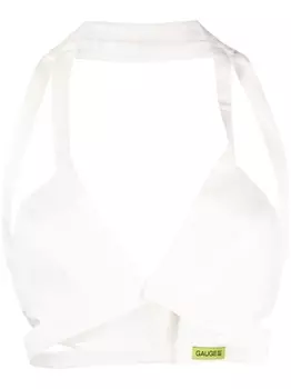 GAUGE81 льняной укороченный топ Medevi, белый