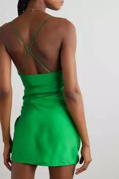 GAUGE81 шелковое платье мини с запахом и открытой спиной Shiroi, зеленый