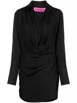 GAUGE81 шелковое платье-рубашка, черный