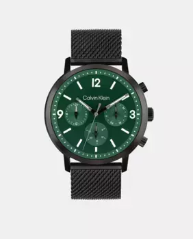 Gauge 25200440 Многофункциональные мужские часы с черной стальной сеткой Calvin Klein