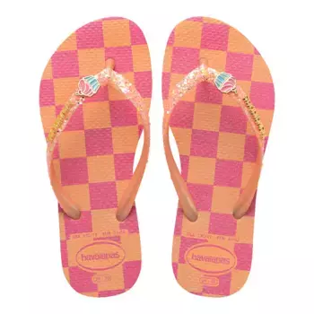 Гав. Детские шлепанцы Kids Slim Glitter Trendy Peach 356 Havaianas, мультиколор