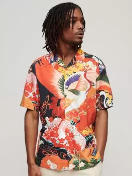 Гавайская курортная рубашка Superdry, момотозе красный