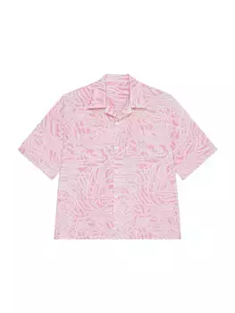 Гавайская рубашка из поплина с принтом Givenchy, белый