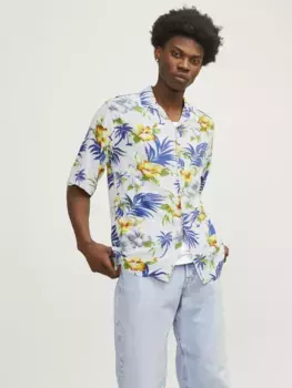 Гавайская рубашка Jack & Jones "JJEJEFF AOP RESORT SHIRT SS SN", цвет Cloud Dancer
