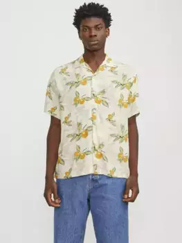 Гавайская рубашка Jack & Jones "JORLUKE TAMPA AOP SHIRT SS SN", кремовый