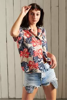 Гавайская рубашка нейтрального цвета Superdry