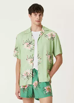 Гавайская рубашка с цветочным узором Academia, зеленый