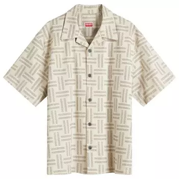 Гавайская рубашка с коротким рукавом Weave Kenzo, цвет tan