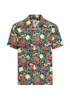 Гавайская рубашка в тропическом гавайском стиле KING KEROSIN, черный