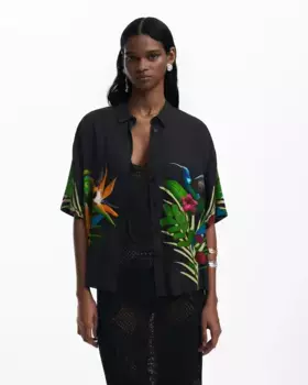 Гавайская женская рубашка Desigual, черный