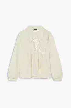 Газовая блузка Sachi со шнуровкой и защипами RAG & BONE, экру