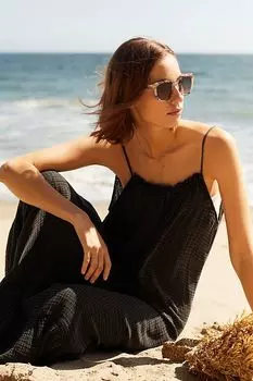 Газовое платье Malika Anthropologie, черный