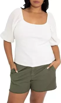 Газовый топ Remix Volume с рукавами, смешанная техника Sanctuary, белый