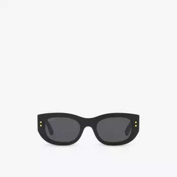 GC001936 GG1215S солнцезащитные очки из ацетата в прямоугольной оправе Gucci, черный