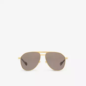 GC001938 Солнцезащитные очки GG1220S в металлической оправе пилота Gucci, желтый