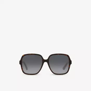GC001949 GG1189S солнцезащитные очки из ацетата в прямоугольной оправе Gucci, коричневый