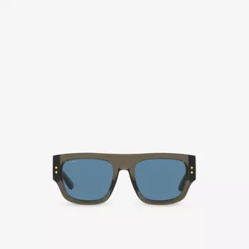 GC002018 GG1262S солнцезащитные очки из ацетата в прямоугольной оправе Gucci, серый
