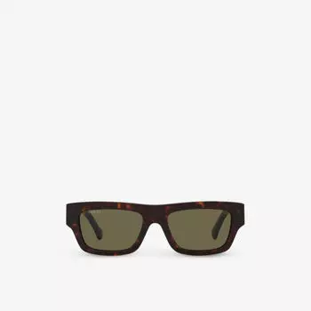 GC002051 GG1301S солнцезащитные очки из ацетата в прямоугольной оправе Gucci, коричневый