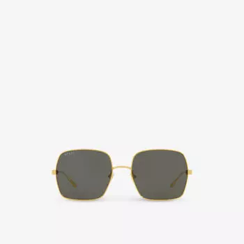 Gc002133 gg1434s солнцезащитные очки в квадратной оправе из металла Gucci, золотой