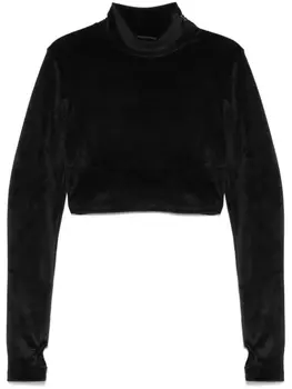 GCDS бархатная футболка, черный