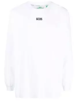 Gcds футболка с длинными рукавами и логотипом, белый