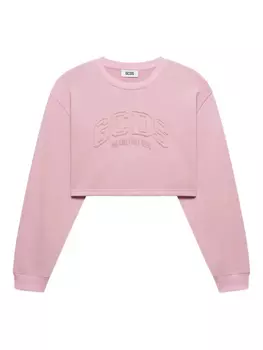 GCDS футболка с вышитым логотипом, розовый