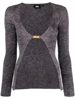 Gcds кардиган с V-образным вырезом и блестками, серый